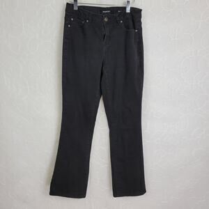 Needle & Thread Womens Jeans Size 10P Black Slim Boot Cut Mid-Rise Denim‎ Button